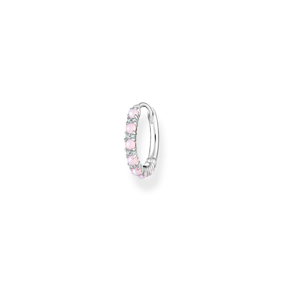 Thomas Sabo Single Hoop Earring Pink Stones Silver