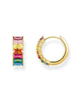 THOMAS SABO Hoop earrings colourful stones pavé gold