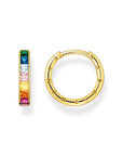 THOMAS SABO Hoop earrings colourful stones pavé gold