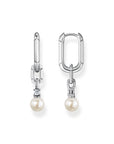 Thomas Sabo Hoop Earrings Links With Pearl Silver