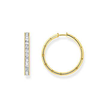 Thomas Sabo Hoop Earrings White Stones Gold