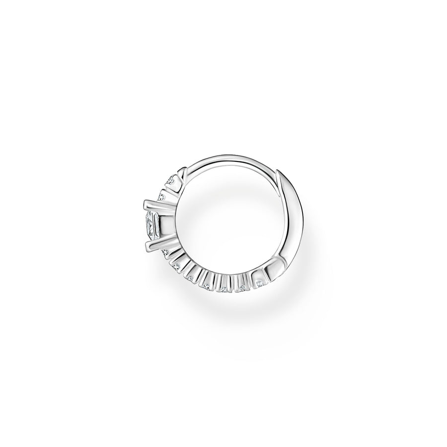 Thomas Sabo Single hoop earring with white stones silver