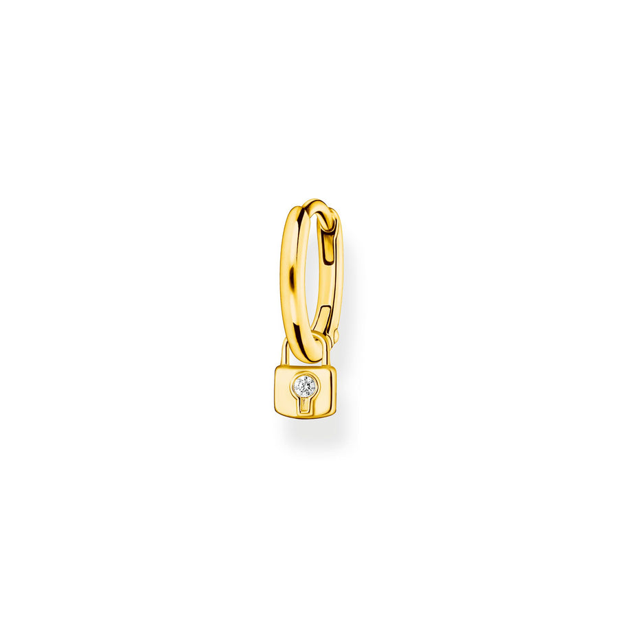 Thomas Sabo Single hoop earring with padlock pendant gold