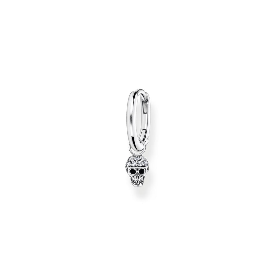 Thomas Sabo Single hoop earring with skull pendant silver