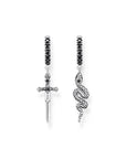 THOMAS SABO Hoop earrings blackened snake and sword