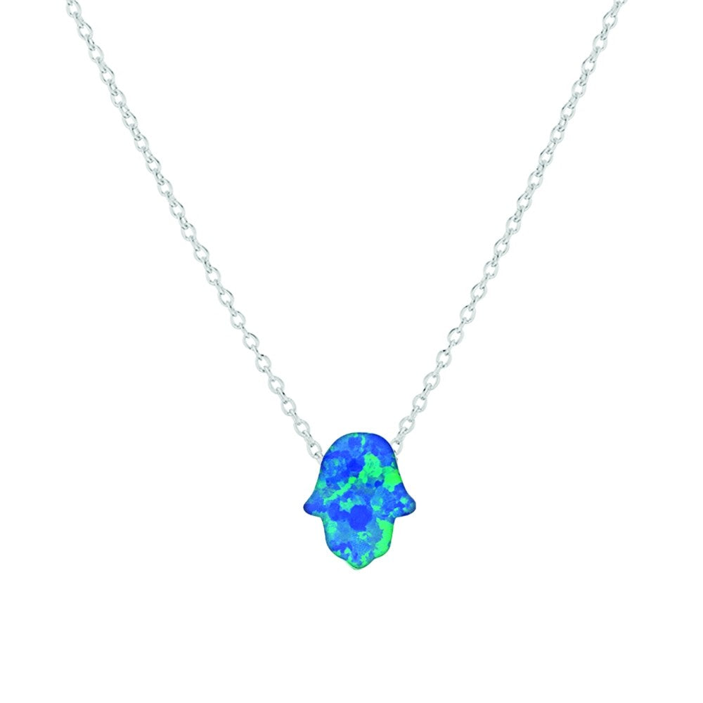 S/S OPALITE HAMSA HAND NECKLACE