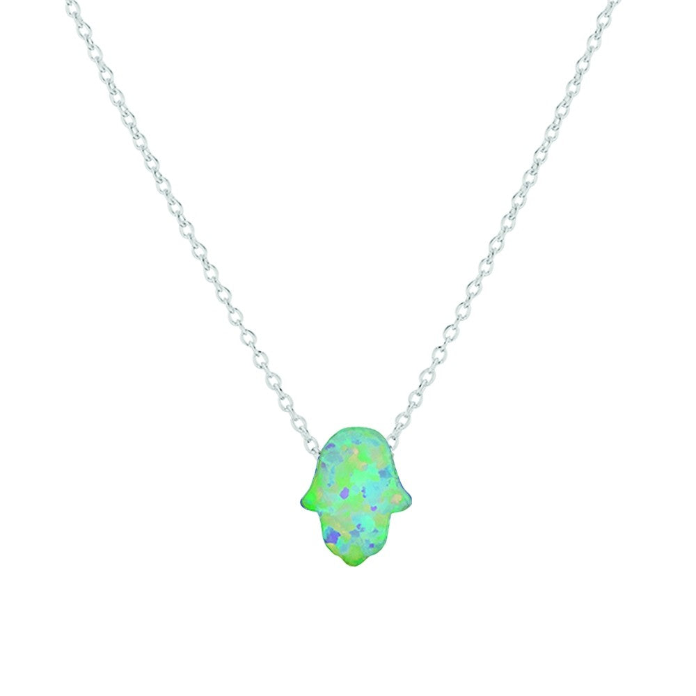 S/S OPALITE HAMSA HAND NECKLACE