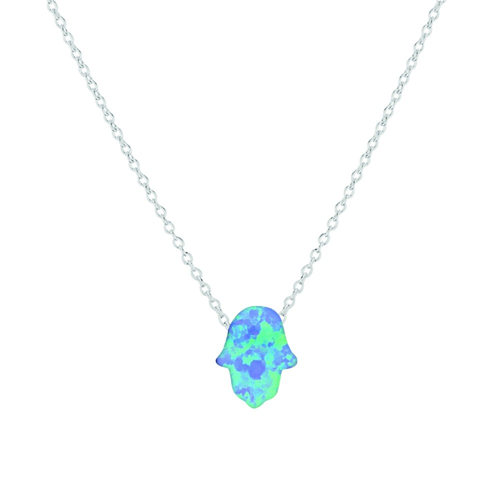 S/S OPALITE HAMSA HAND NECKLACE