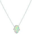 S/S OPALITE HAMSA HAND NECKLACE