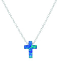 S/S OPALITE CROSS NECKLACE