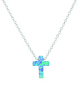 S/S OPALITE CROSS NECKLACE