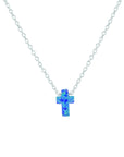 S/S OPALITE CROSS NECKLACE