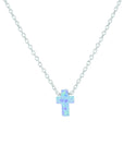 S/S OPALITE CROSS NECKLACE