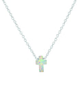 S/S OPALITE CROSS NECKLACE