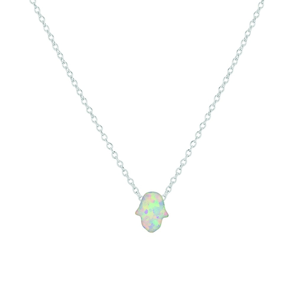 S/S OPALITE HAMSA HAND NECKLACE