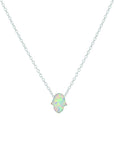 S/S OPALITE HAMSA HAND NECKLACE