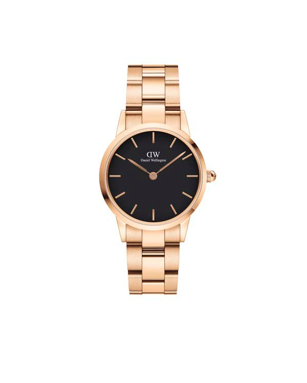 Daniel Wellington Iconic Link 28 Rose Gold &amp; Black Watch