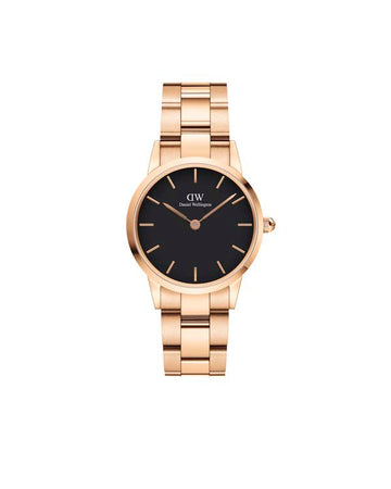 Daniel Wellington Iconic Link 28 Rose Gold & Black Watch