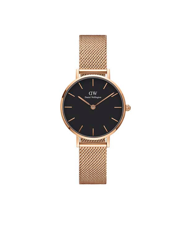 Daniel Wellington Petite 28 Melrose Rose Gold & Black Watch