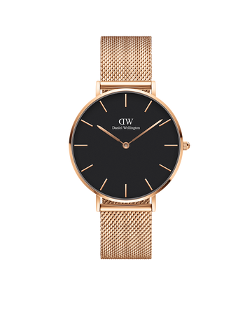 Daniel Wellington Petite 36 Melrose Rose Gold & Black Watch