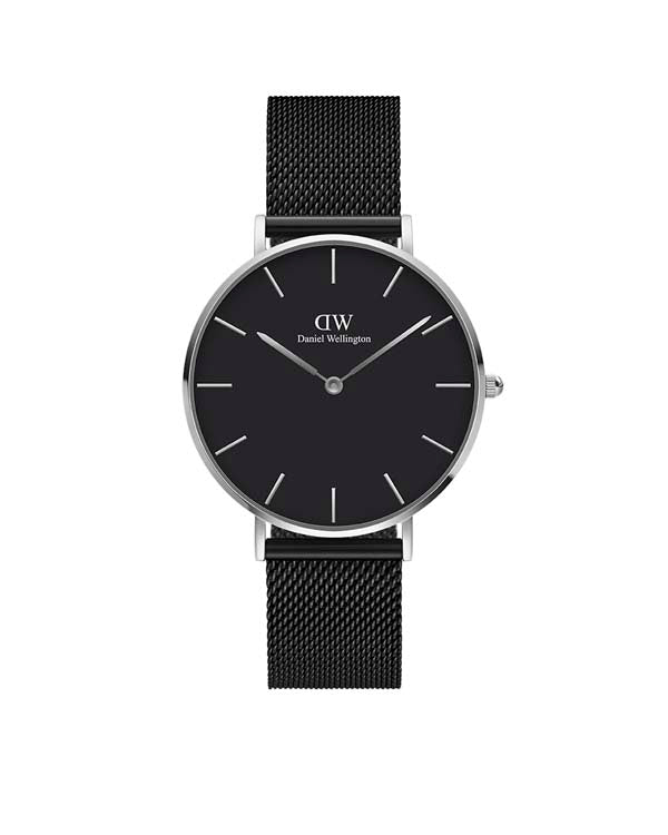 Daniel Wellington Petite 36 Ashfield Silver & Black Watch