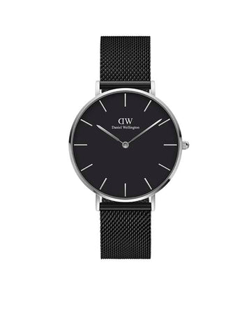 Daniel Wellington Petite 36 Ashfield Silver & Black Watch