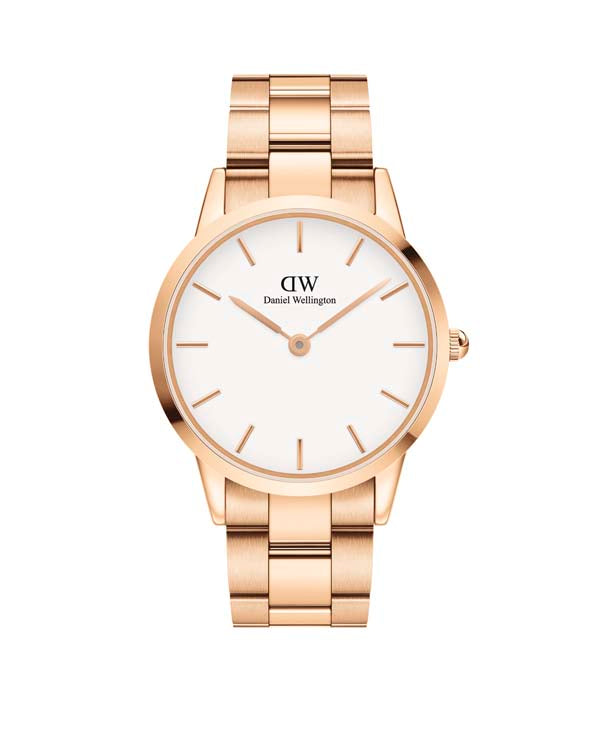 Daniel Wellington Iconic Link 40 Rose Gold &amp; White Watch