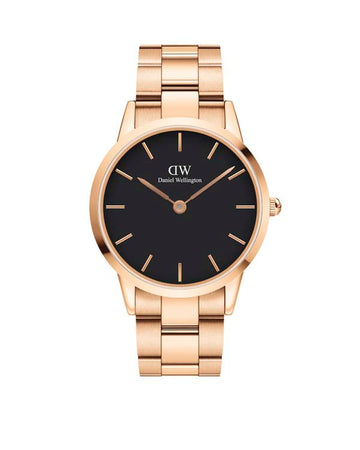 Daniel Wellington Iconic Link 40 Rose Gold & Black Watch