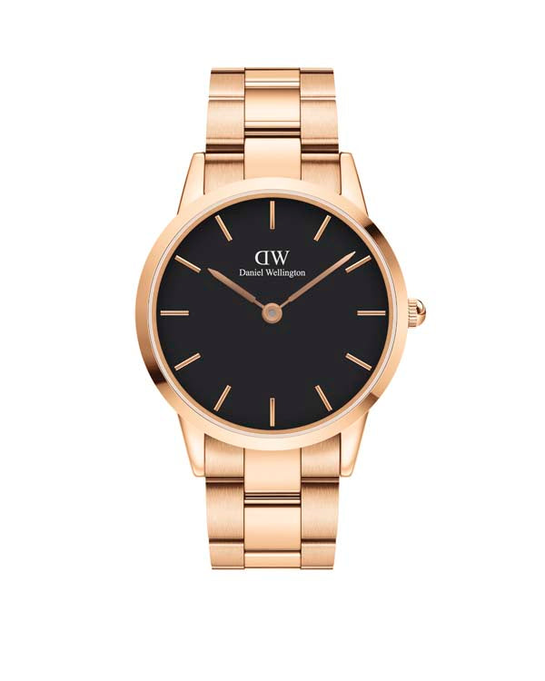 Daniel Wellington Iconic Link 40 Rose Gold & Black Watch