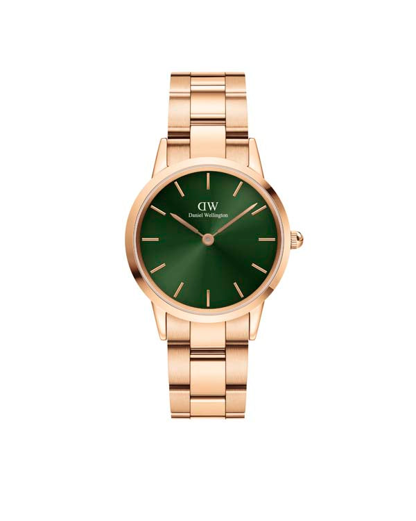 Daniel Wellington Iconic Link Emerald 32 Rose Gold &amp; Green Watch