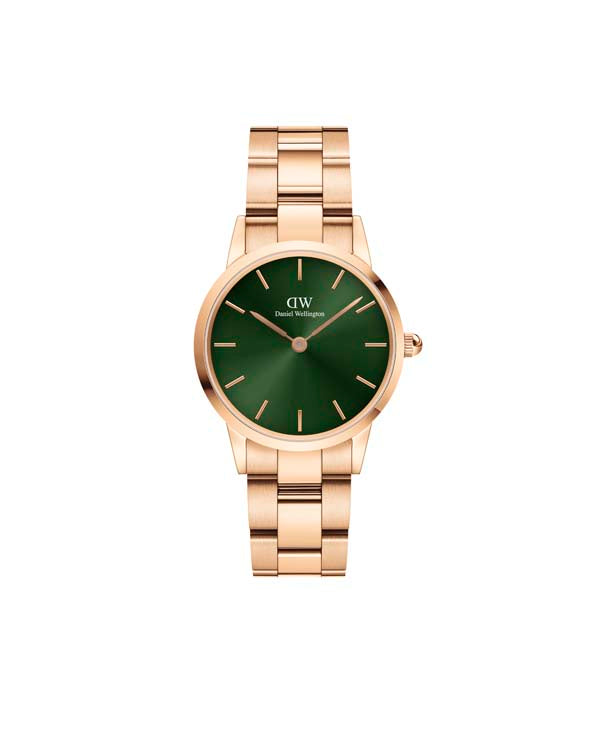 Daniel Wellington Iconic Link Emerald 28 Rose Gold &amp; Green Watch