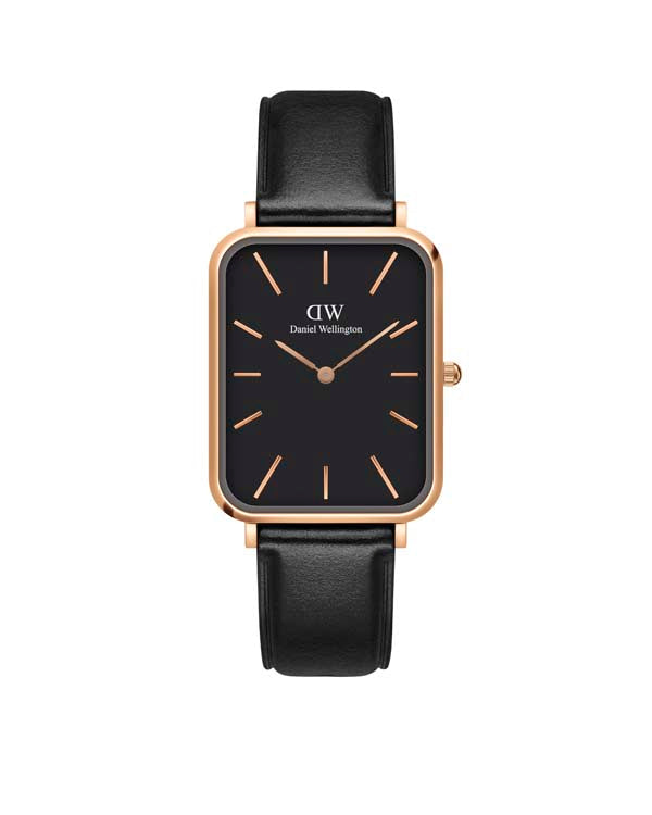 Daniel Wellington Quadro 29X36.5 Pressed Sheffield Rose Gold & Black Watch