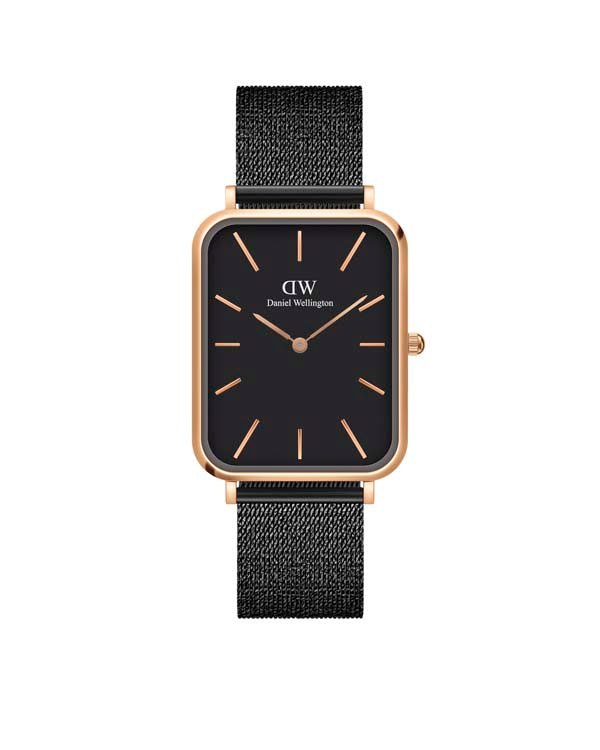 Daniel Wellington Quadro 29X36.5 Pressed Ashfield Rose Gold &amp; Black Watch