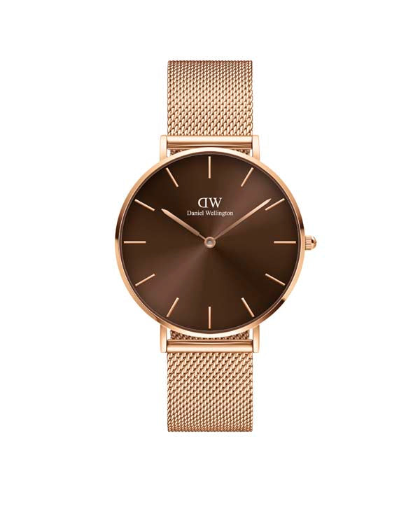 Daniel Wellington Petite Amber 36 Rose Gold &amp; Brown Watch