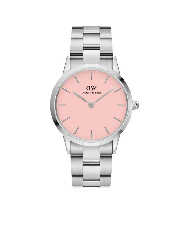 Daniel Wellington Iconic Link 36 Silver & Pastel Pink Watch