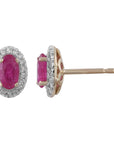 9CT GALIA RUBY AND DIAMOND STUD EARRINGS