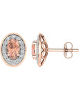 9CT ODETTE MORGANITE AND DIAMOND STUD EARRINGS