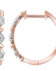 9CT ROSA DIAMOND HUGGIE EARRINGS