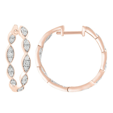 9CT CARLA DIAMOND HOOP EARRINGS