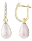 9CT MEDINA DIAMOND & PEARL EARRINGS