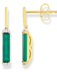 9CT WICKED GREEN ONYX & DIAMOND EARRINGS