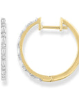 9CT OLIVIA DIAMOND HOOP EARRINGS