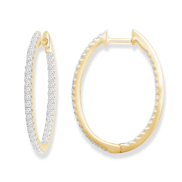 9CT ADALYN DIAMOND HOOP EARRINGS