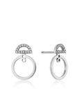 Ania Haie Shimmer Pave Hoop Ear Jackets - Silver