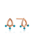 Ania Haie Dotted Raindrop Stud Earrings - Rose Gold