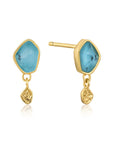 Ania Haie Turquoise Drop Stud Earrings - Gold