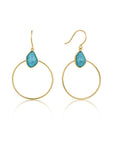 Ania Haie Turquoise Front Hoop Earrings - Gold