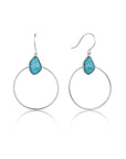 Ania Haie Turquoise Front Hoop Earrings - Silver