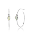 Ania Haie Opal Colour Raindrop Hoop Earrings - Silver