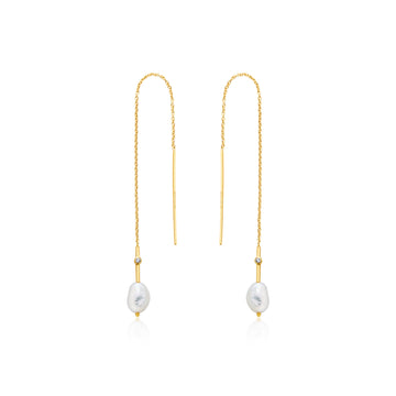 Ania Haie Pearl Threader Earrings Gold